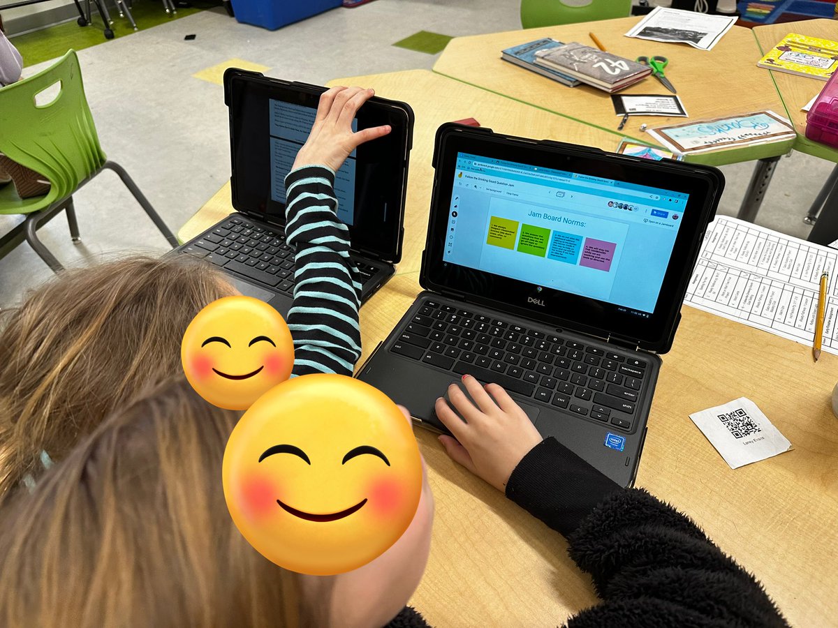 Varner3rdgrade's tweet image. Yesterday was Day 2 of Socratic Seminar Slide Decks! Today we’re collaborating via jam board and flip asking thoughtful questions about our background texts. #CCSDigitalLearning.