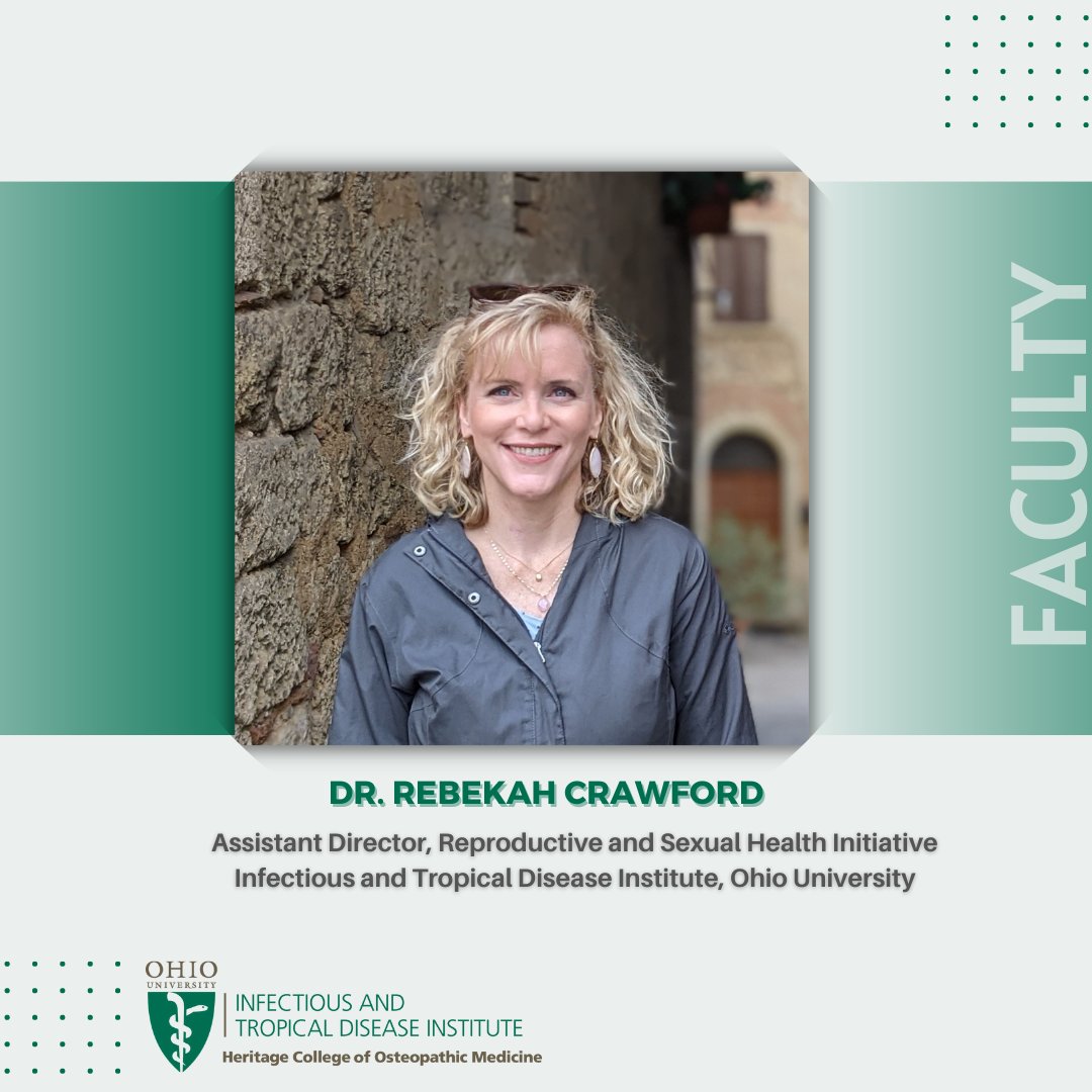 Introducing our affiliate faculty & Associate Director of the #ReproductiveandSexualHealth Initiative, Dr. @rebekcrawford. She is also an Assistant Professor in the Department of Social and Public Health in the  @CHSPOhio at @ohiou. 
More about her: tinyurl.com/244xuy8r