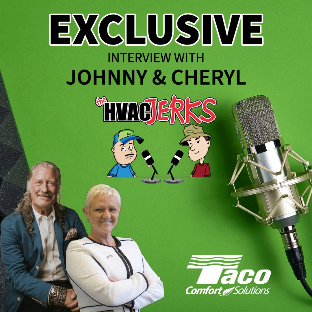 TacoComfort's tweet photo. The exclusive interview with Johnny &amp; Cheryl at @ahrexpo  on @HvacJerks Podcast is out now!

🎧 LISTEN  ➡️  https://t.co/xxFwCzQ3Up

#AHRexpo2023 #TheHVACJerks #TacoComfortSolutions https://t.co/OcAmyZgKwV