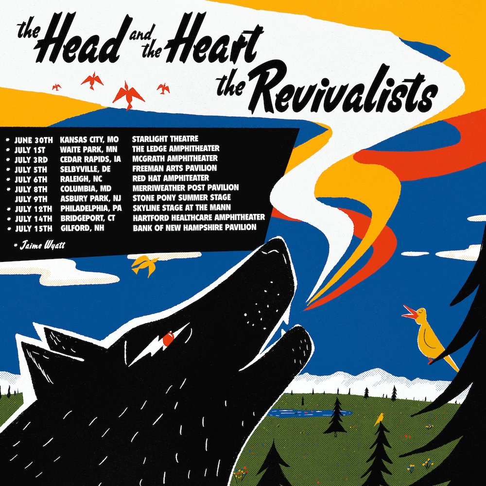 headandtheheart's tweet photo. Announcing…The Head and The Heart Every Shade of Blue 2023 tour dates including some bonkers summer co-headline runs! We’re joining forces for two incredible tours with our friends The Revivalists and Father John Misty. Going to be a crazy summer of shows ! 😳🔥🙌 https://t.co/9ZyGzpo5Tt