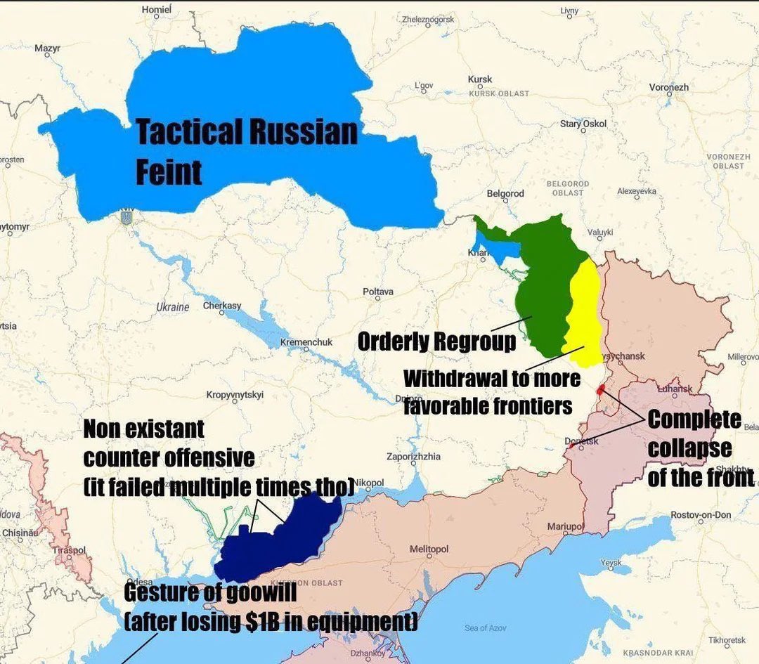WinstonKilt's tweet photo. @AmaChisholm @CALI4AZ Who needs a deal when russia’s military is being dismantled before our eyes 🥳 

Soon 🇺🇦 will have ALL their lands back 👏🏻 https://t.co/eAaOx9xl43