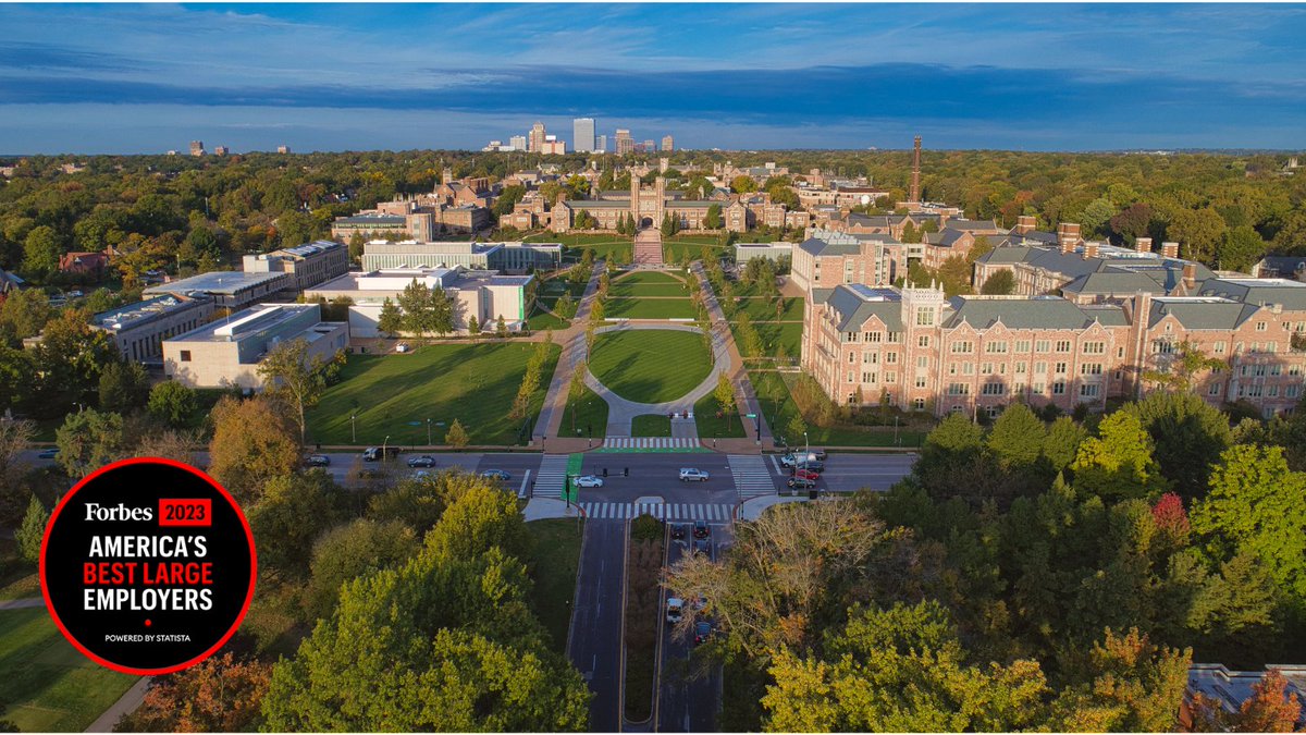WashU's tweet photo. No matter your role in our community, your efforts help us not only succeed, but excel as #WashUtogether.
We're proud to be named one of @Forbes America’s Best Large Employers. https://t.co/BnD4eNClNK https://t.co/W5kM3yH5If