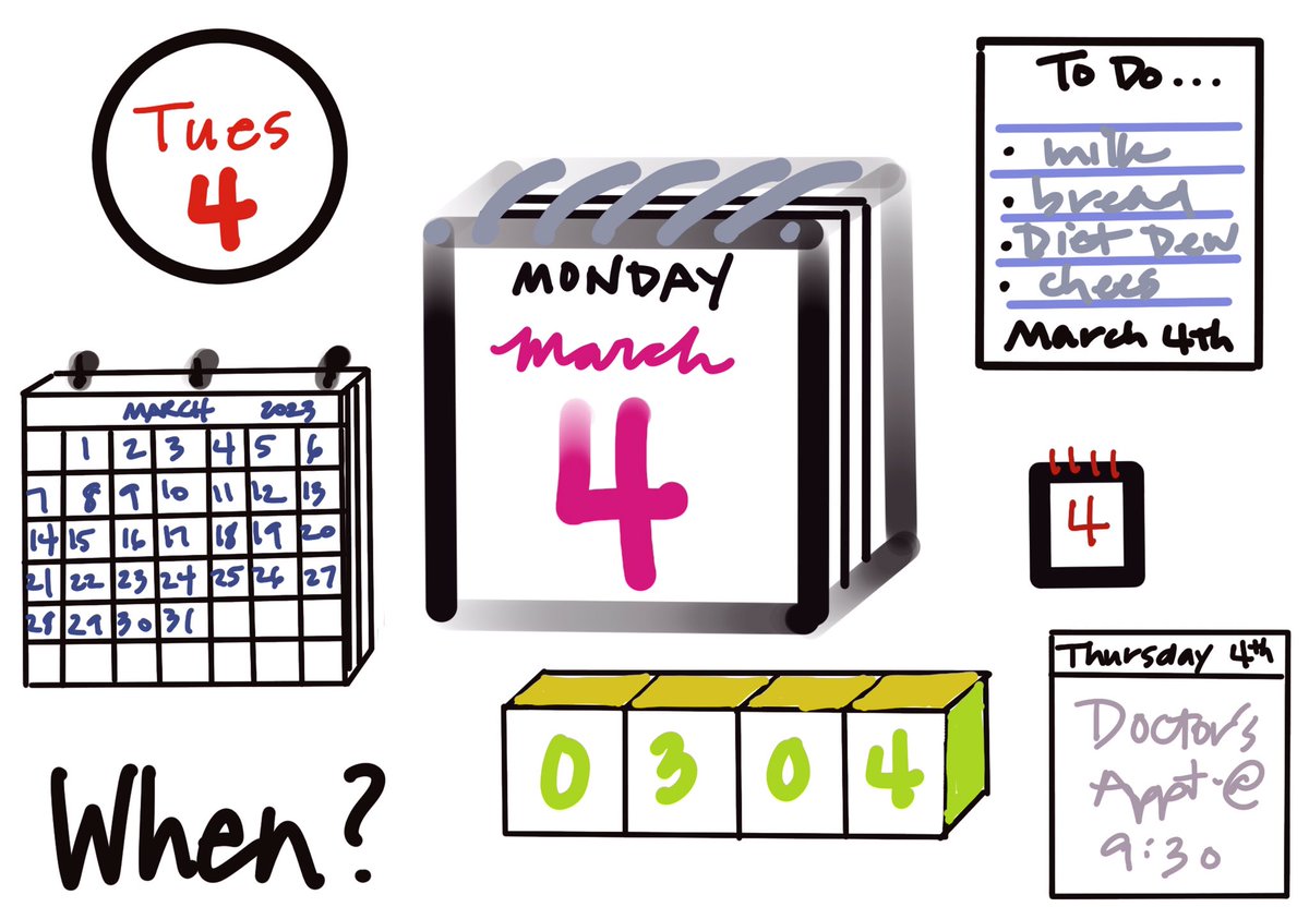 cindy_hundley's tweet image. Daily Doodle #8 - Calendars #TodayISketchnotED