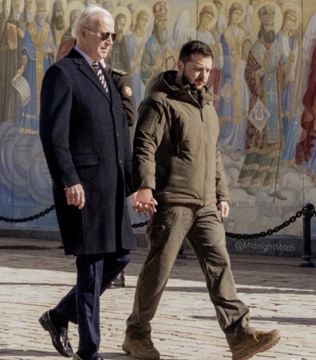 This is the most pathetic photo.  Zelensky holds Joey’s hand so he won’t wander off.