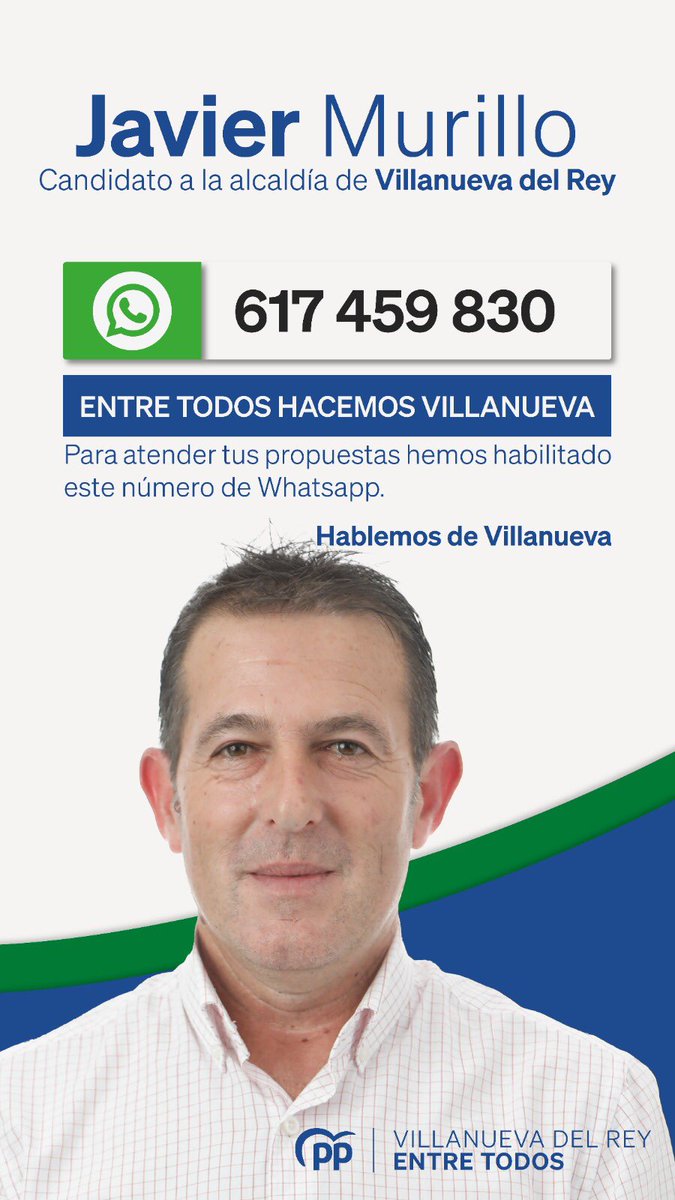 PPVvaDelRey's tweet photo. El alcalde que necesita #VillanuevaDelRey #AhoraJAVI @pp_cordoba https://t.co/PjDkj84b9T