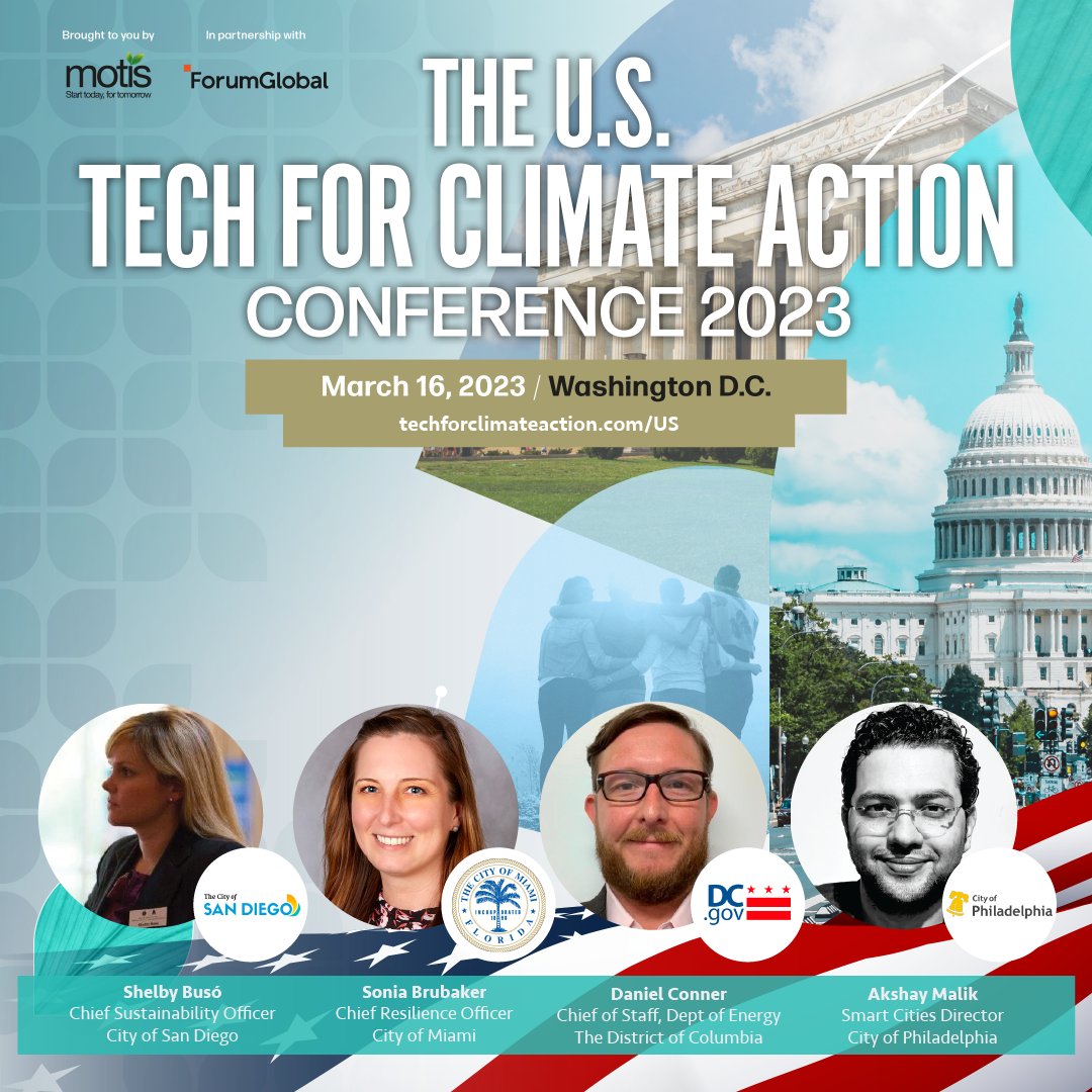 MotisCoEvents's tweet photo. - How are US cities supporting national climate goals?
Join @CityofSanDiego @CityofMiami @doee_dc and @PhiladelphiaGov at the U.S. Tech for Climate Action conf, March 16 in #DC
#climatecities #smartcities #Sustainability #energy https://t.co/6ypIT5mVil https://t.co/JiBnUBBuAi