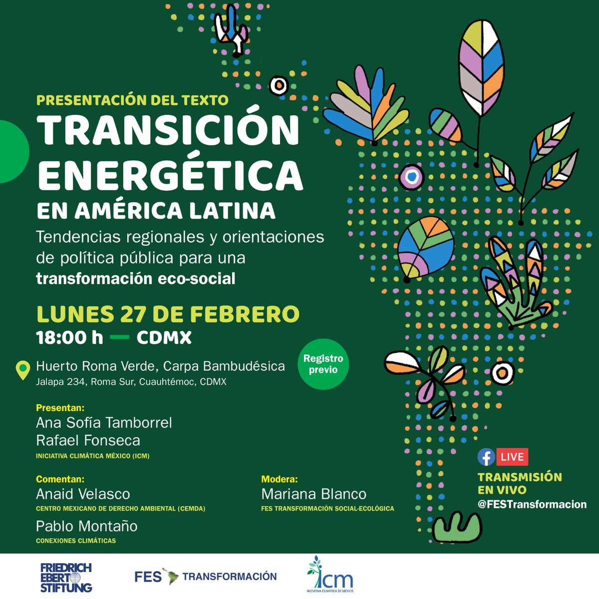 CEMDA's tweet photo. Únete a la presentación del texto Transición energética en América Latina: tendencias regionales y orientaciones de política pública para una transformación eco-social a la que te invita @fes_tse. Realiza tu registro aquí: https://t.co/ghBav8SZ4D https://t.co/K1jqYrEl1x