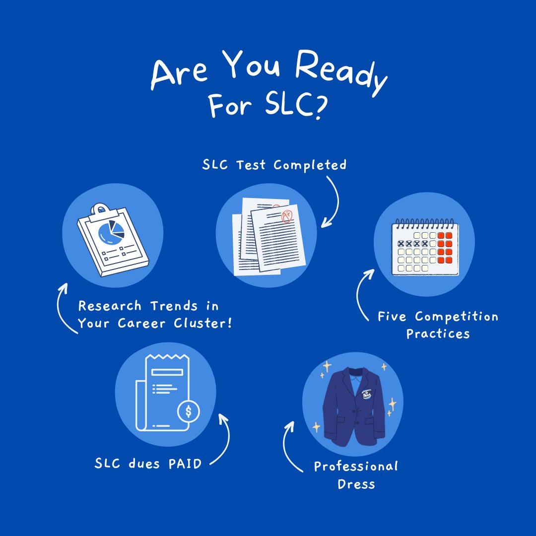 Are you ready for SLC? Make sure you are prepared for competition!!💎 <a href="/CatleysClasses/">Ms Catley</a> <a href="/VirginiaDECA/">Virginia DECA</a> <a href="/DECAInc/">DECA Inc.</a>