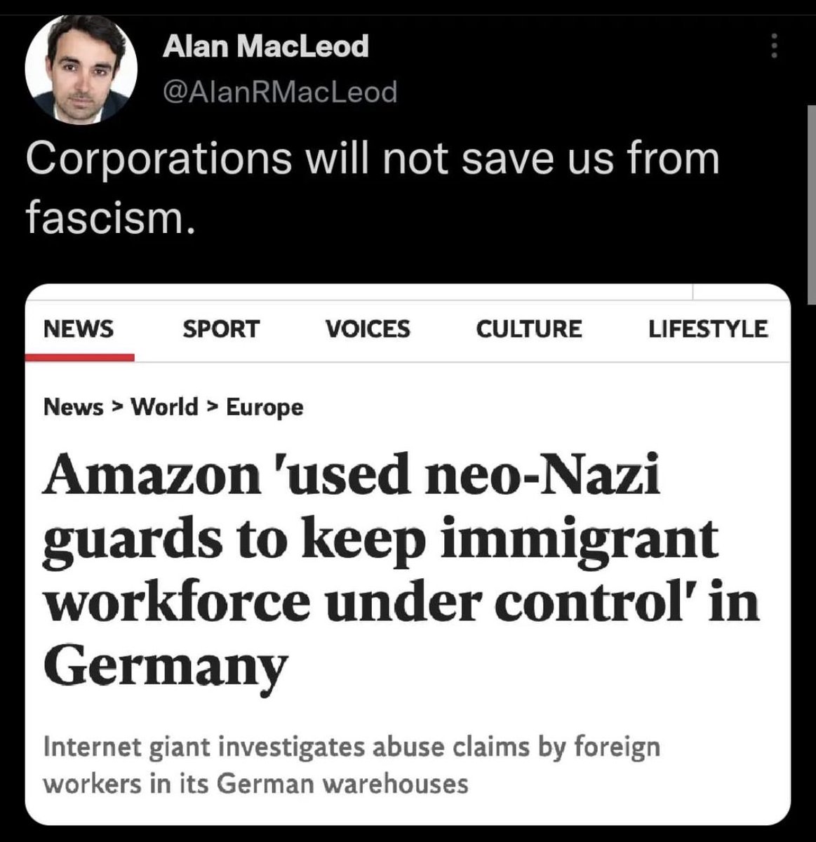 Where’s the German anti fascists? Too busy beating up individuals while their state uses Nazis to keep poor non white workers in check for American business.

The western left 🤜🤛 Anything america wants