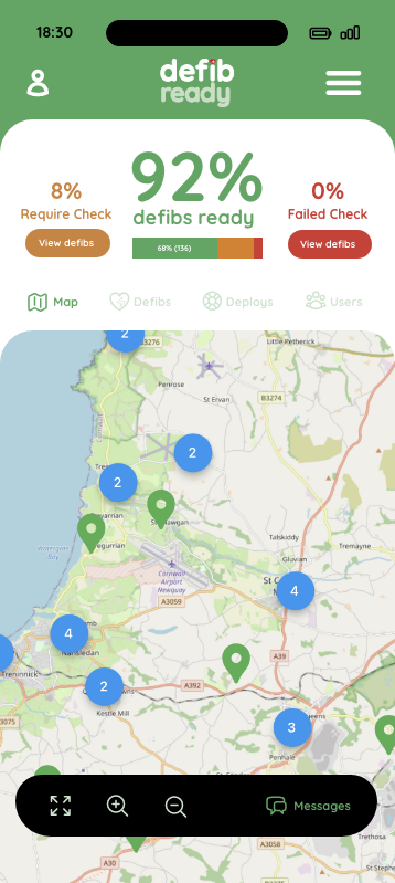 Manage all your #defibs in one place.

With Defib Ready you can view the status of your entire #AED fleet, track deployments, and manage your guardian community, all from one easy-to-use management console.

#Defibrillator #AEDManagement 

defibready.com/#console