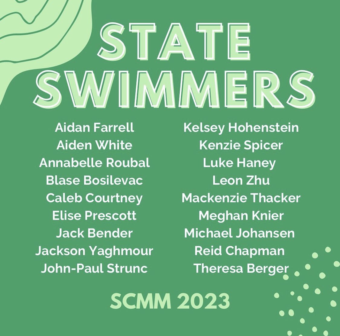 SkyHawkSwimming's tweet photo. congratulations state qualifiers!! 💚❤️ https://t.co/cANguPbCcv