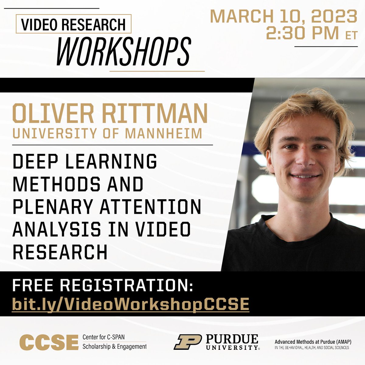 brycejdietrich's tweet photo. On March 10th, check out the next talk in @CenterforCSPAN Video Workshop series! Oliver Rittman will show how to use facial recognition to assess attentiveness during legislative debates. Talk = March 10th @ 2:30pm ET. Free registration here: https://t.co/6BhBJ5MuQC #videoasdata https://t.co/z2Y9ZH87YY