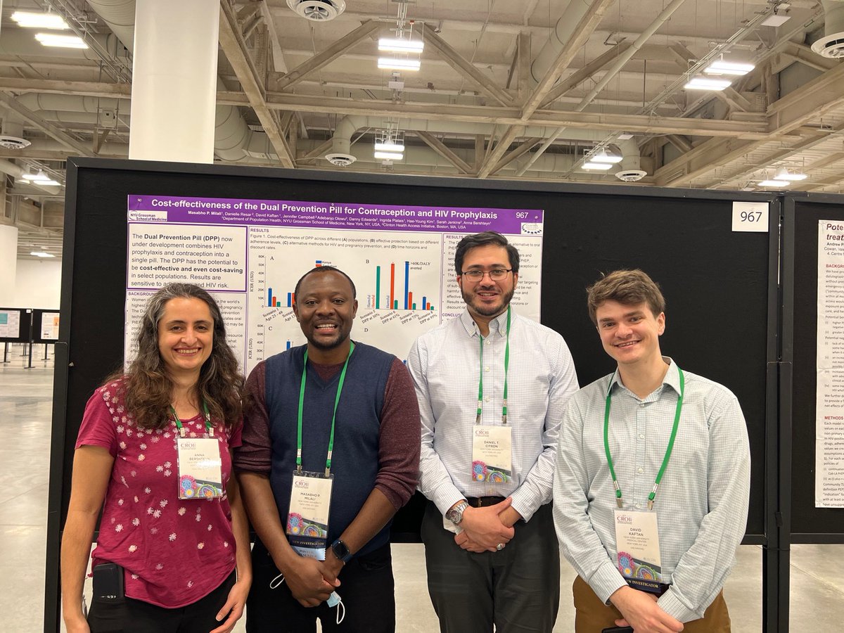 citron_daniel's tweet photo. With @AnnaBershteyn’s team at #CROI2023, celebrating Masabho Milali’s poster presentation on the cost-effectiveness of the dual-prevention pill, which combines PrEP and oral contraception https://t.co/rwQ5iUNjwv