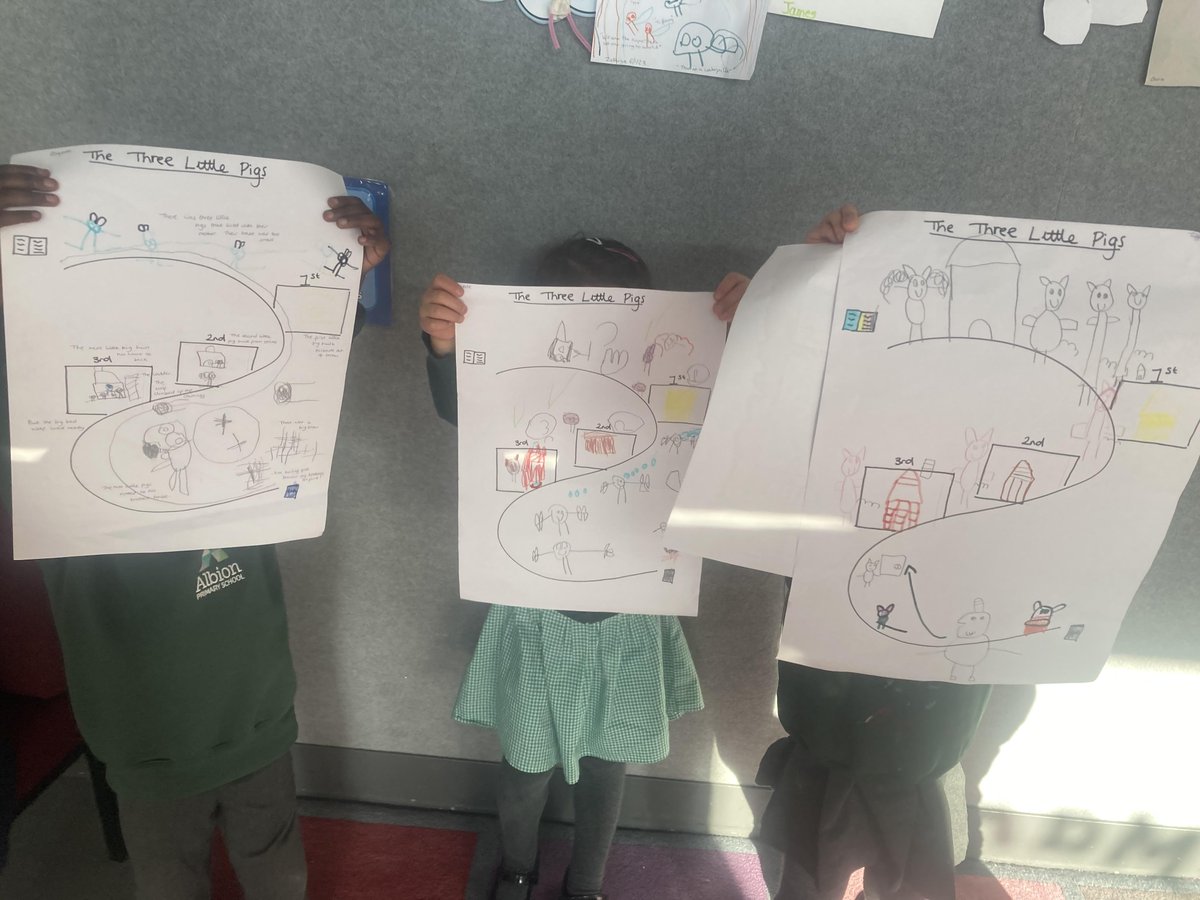 AlbionPrimary's tweet photo. Our Nursery children are loving creating their own story maps for The Three Little Pigs in our Talk for Writing work.
Check out those houses!
#APSwriting
#APSEYFS
#Talkforwriting https://t.co/V5CdmHUGjJ