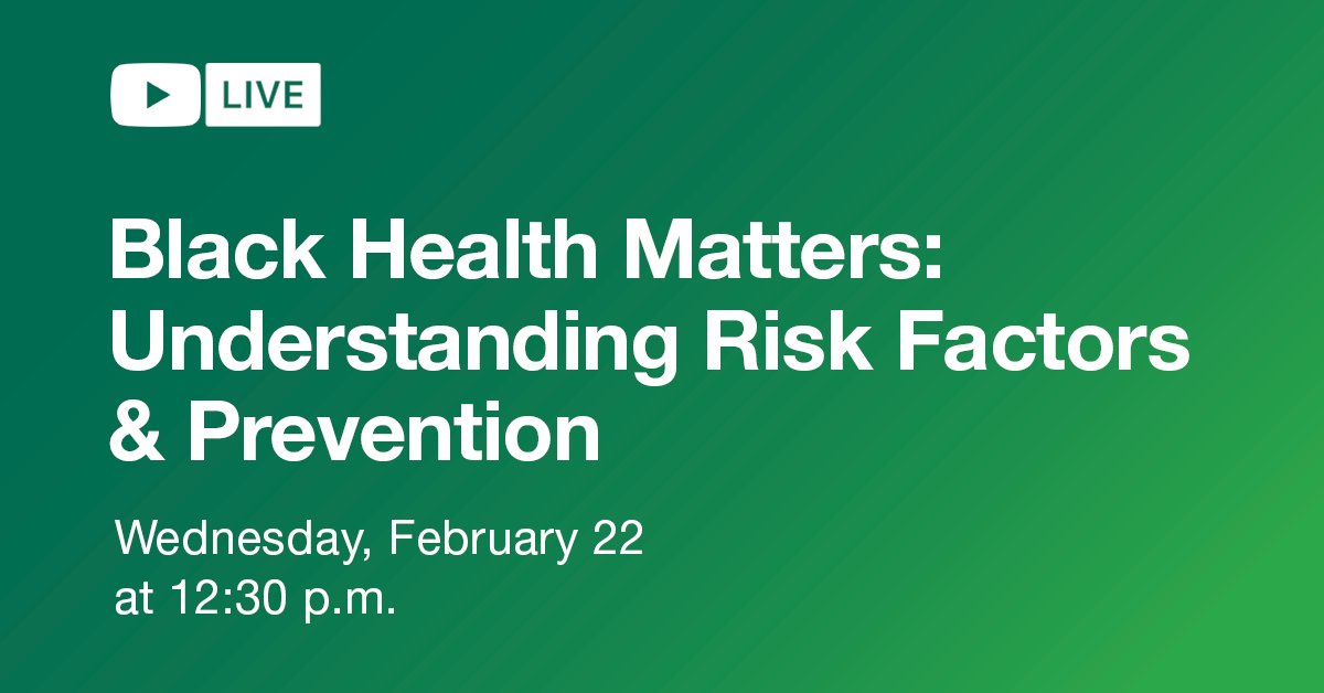 BaptistHealthSF's tweet photo. 📣Join the experts from @BHCancerCare &amp; #BaptistHealthPrimaryCare tomorrow Feb. 22 at 12:30 p.m. EST discussing important prevention tips and why #blackhealthmatters
WATCH ▶ https://t.co/jpd2Aa9ZY4

#CancerAwareness #PreventionIsKey #RoutineScreeningsSaveLives #healthdisparities https://t.co/06ARKZaxD2