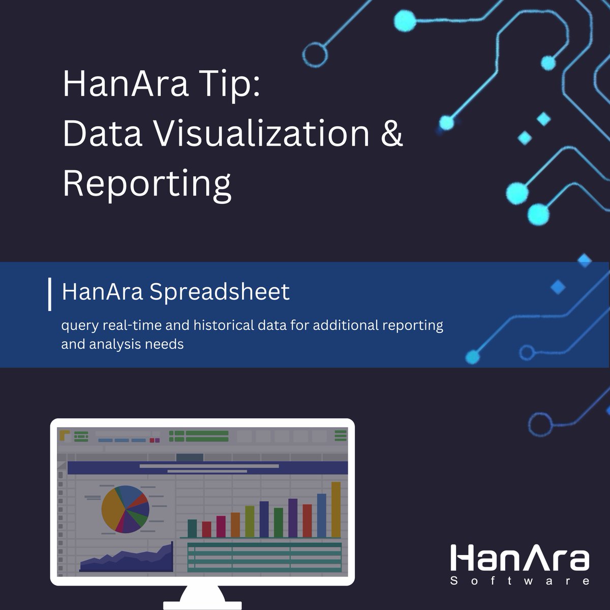 hanarasoft's tweet photo. Data visualizations help you understand and internalize information provided in reports.
Take advantage of your #datahistorian’s Excel add-in, like HanAra Spreadsheet, to simplify report and data visualization generation.
Follow HanAra to learn more | #HanPrism #TipsAndTricks https://t.co/EbpUuY4dNa