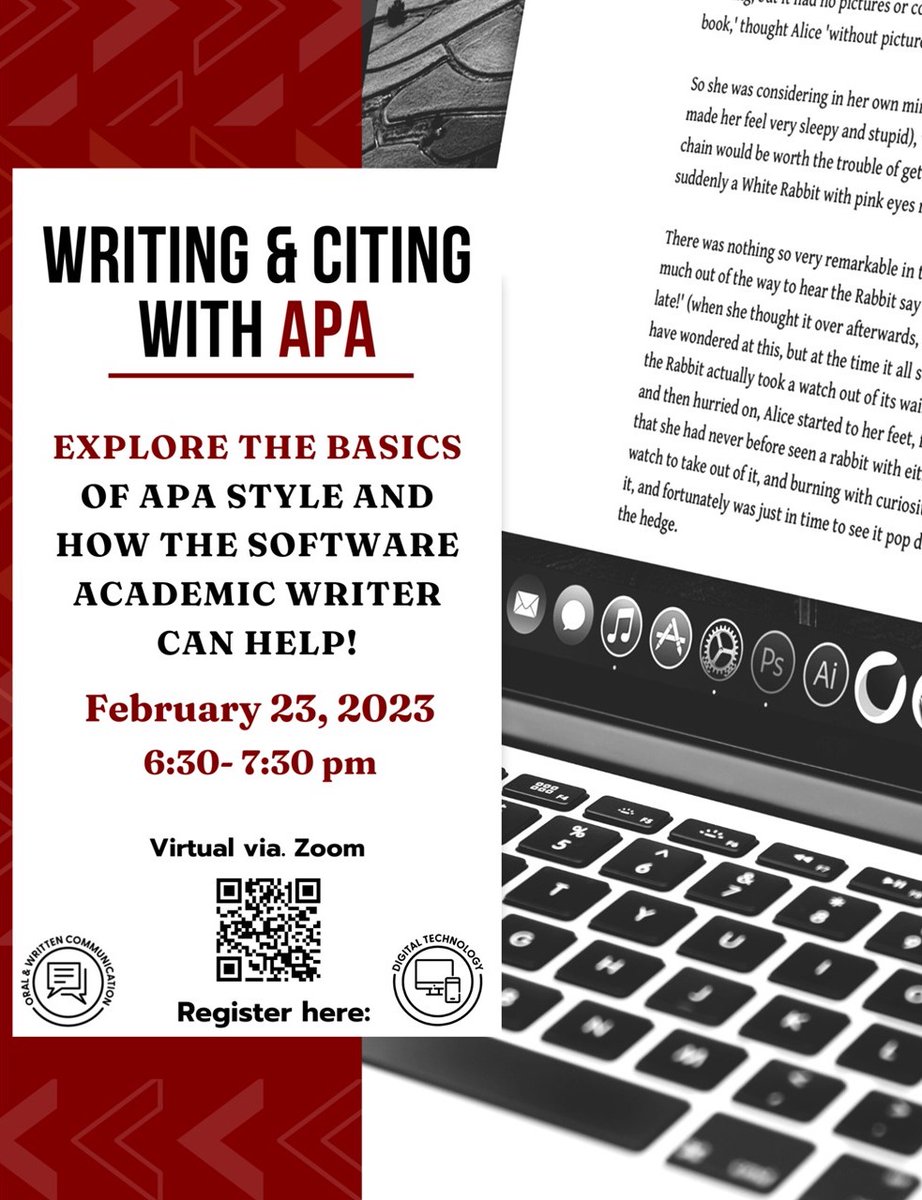 Worried about your APA citation skills? Explore the basics of APA on February 24 with @usgpriddylibrary and learn how the Academic Writer online software can help. Register at: go.umd.edu/USGworkshops