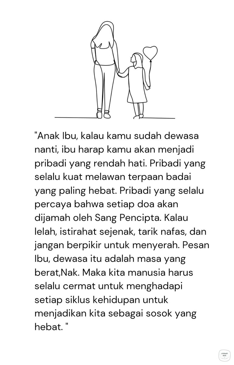 literarybase's tweet photo. Karya | nasihat ibuku, saat aku kecil,dulu. https://t.co/SB0Wfrt1xc