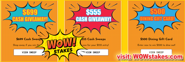 🤑Our top cash prizes are open to ENTER FREE every day!

😍Prepare to be WOWed: ow.ly/FGkh50MY9sa

#EnterNow #FreeCash #Sweepstakes #Giveaways