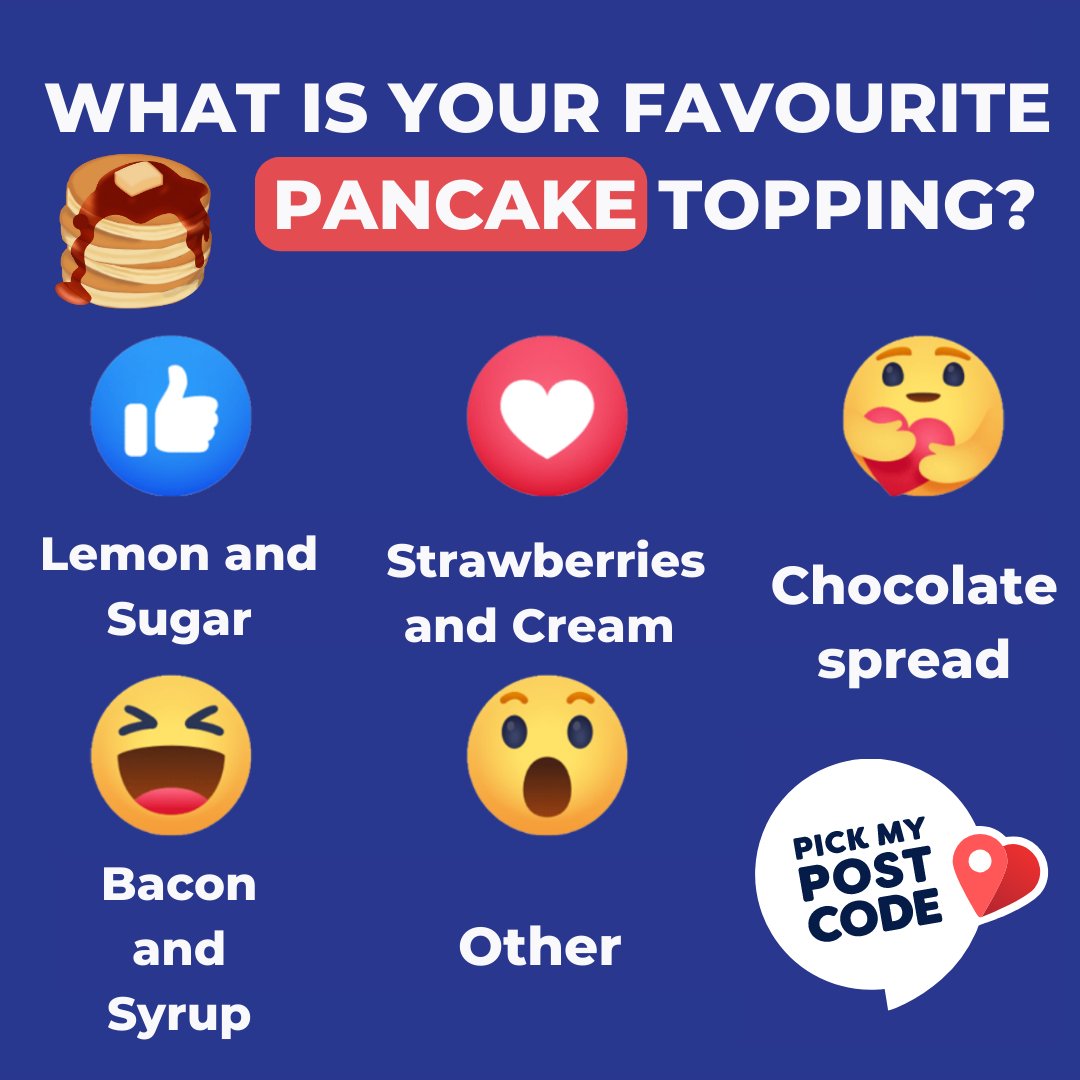 pickmypostcode's tweet photo. π₯ Happy Pancake Day!π₯
We want to know what your favourite pancake topping is! But no matter what you have on your pancakes, we hope you have a flipping great day! π³
#pancakeday #shrovetuesday #pancakes #pancaketoppings #pancaketuesday https://t.co/jYOQcdrY62
