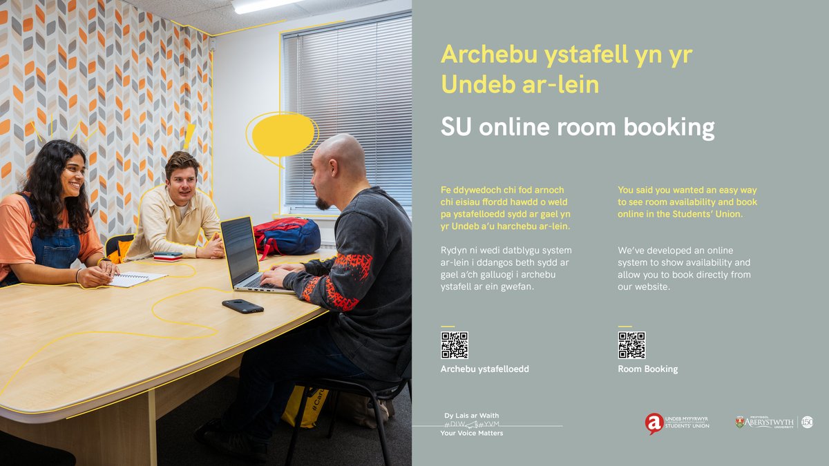Archebu ystafell yn yr Undeb ar-lein c
#DLW
---
SU online room booking SU online room booking 
#YVM