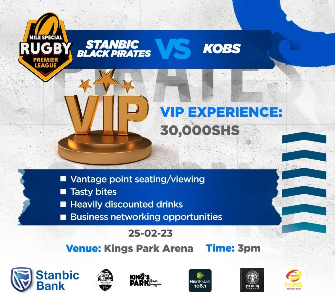 LizzNakafeero's tweet photo. With a team that’s firing on all fronts and very much deservedly on top &amp; a team that looks intent on avoiding a second loss this season. There’s only one place to be this Saturday &amp; it’s at kings Park Arena for this clash
#NileSpecialRugby #PiratesStrong  #GutsGritGold https://t.co/8Ygrb3npnk