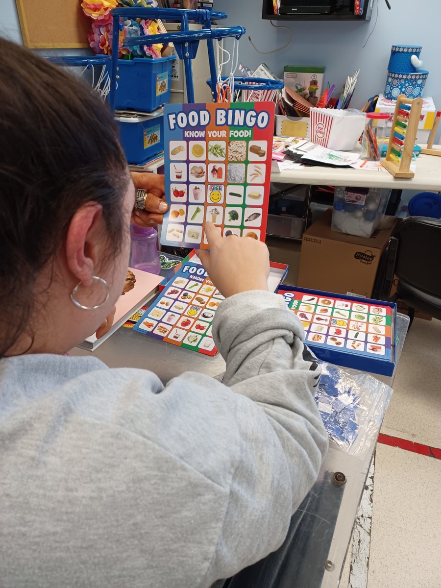 RichmondCommSvc's tweet image. This week we're taking a look at all the hustle and bustle of learning activities going on in Day Program. 

Featured today is Food Bingo (who doesn't love a good game of Bingo)? 

#dayprograms #bingo #learning #richmondcommunityservices