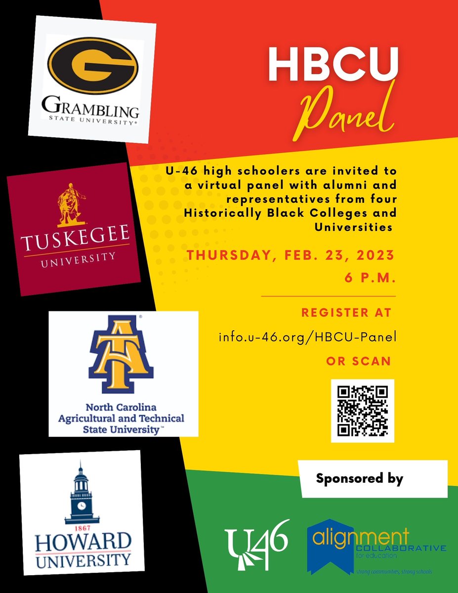 Happening this Thursday, February 23, 2023 our 2nd Annual HBCU College Panel. #U46EquityMatters