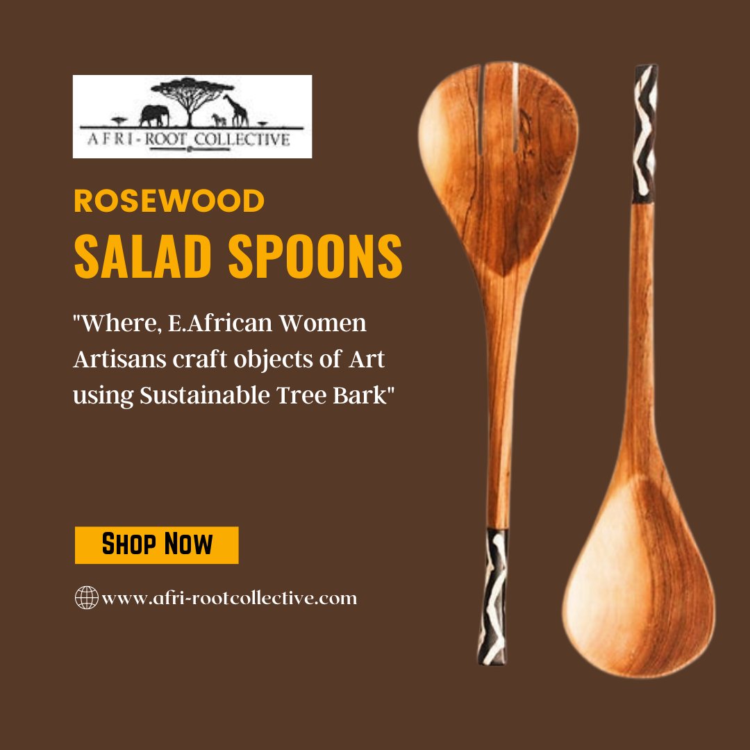 Afrootcollectiv's tweet photo. Rosewood Salad Spoons. "Where, E.African Women Artisans craft objects of Art using Sustainable Tree Bark". Order Now Online.
Buy Nowππhttps://t.co/87JqNgvy3y
#craftscollective #craftshome #craftsmaking #homecrafts #rootcrafts #sustainablecrafts #treecrafts #barkcrafts https://t.co/ZLNVQLz85s