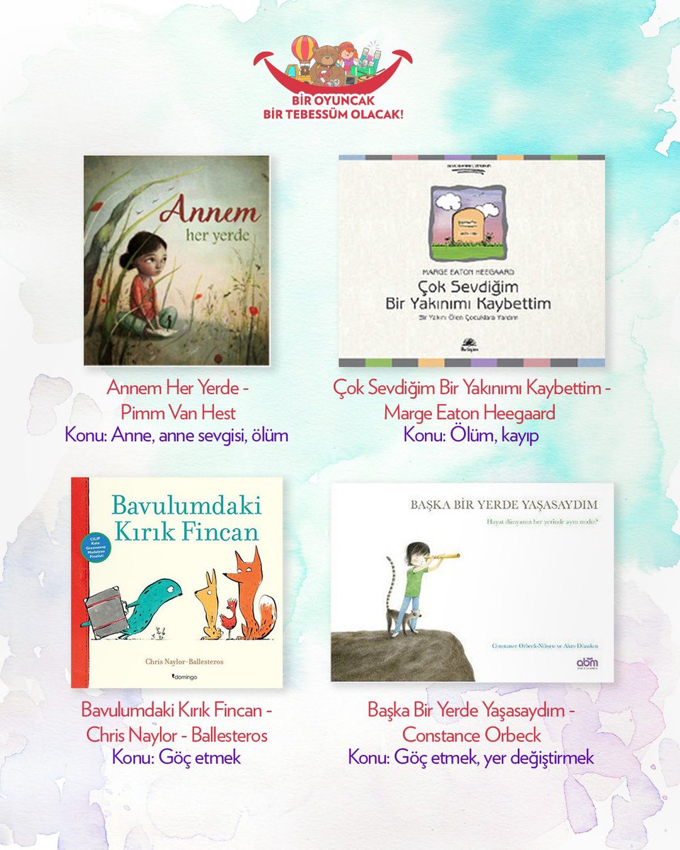 Aysegul_Kaban's tweet photo. Yaşadığımız zor günlerde çocukların duygularını yansıtabileceği, paylaşabileceği ve duyguları hakkında sohbet edebilecekleri bir kitap listesi hazırladık
Üzerine konuşmak ya da bazen sadece dinlemek için. https://t.co/VbRRQPTGH9