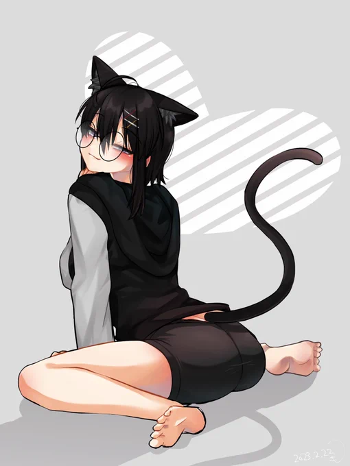 猫の日なので時永ながれちゃんを描きました。  #ながれ描き 