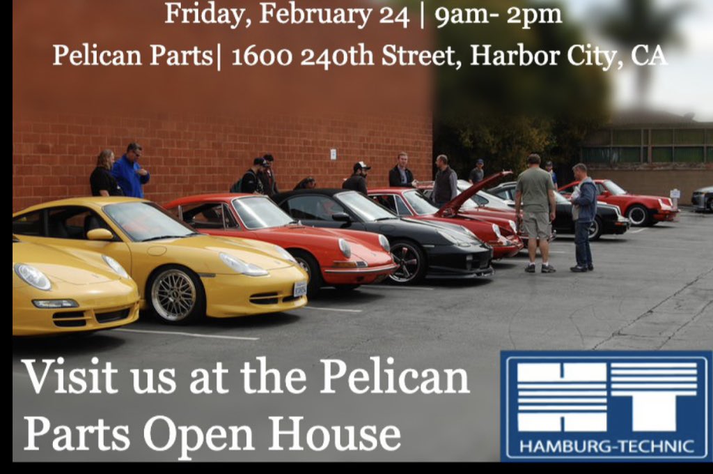 HambTech's tweet photo. Join us! Please visit our booth at the Pelican Parts Open House.
View our premium quality Hamburg Technic - OE replacement parts for Porsche, BMW, Mercedes-Benz, Audi, VW, Etc!
#
Hamburg-Technic has been bringing quality to the aftermarket since 1998.
#HTParts @Pelican_Parts https://t.co/Tui1lmso36