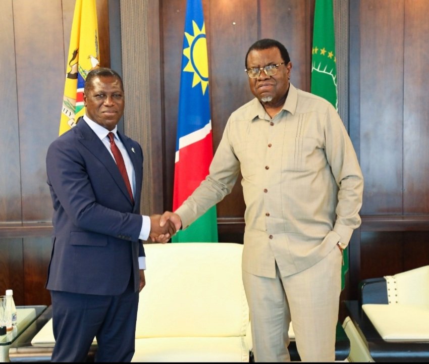 As Special Envoy of <a href="/PresidentBio/">Barram</a>, I had inspiring discussions Today in Windhoek with <a href="/hagegeingob/">Dr Hage G. Geingob</a> President of Namibia to strengthen our long-standing bilateral &amp; multilateral cooperation to mutually benefit the peace, security &amp; economic development of Sierra Leone &amp; Namibia
