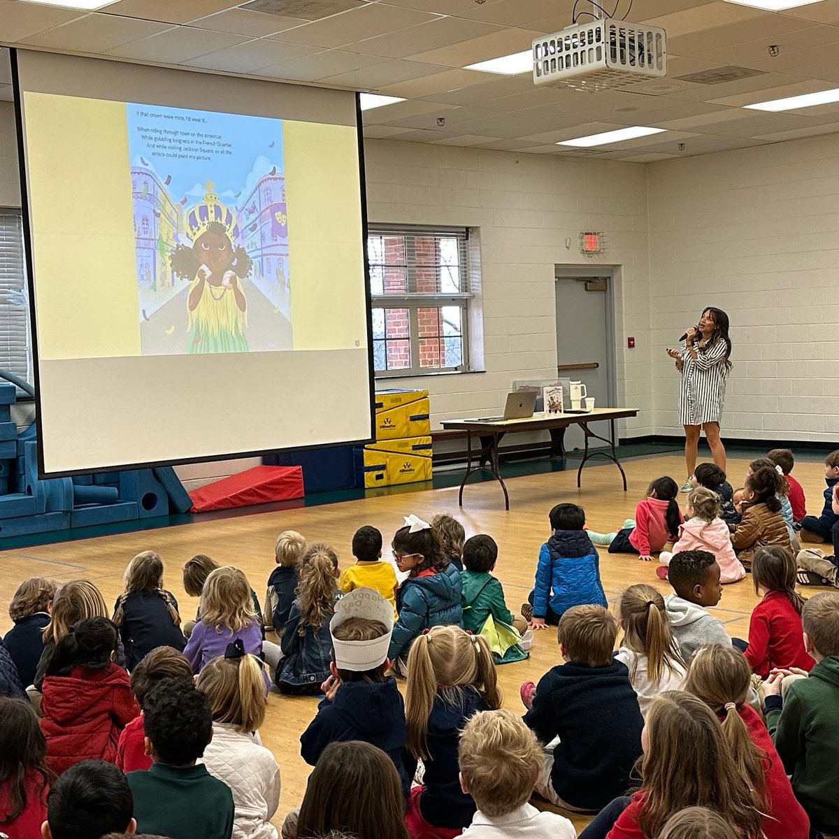 SSSASsaints's tweet photo. Our Lower School welcomed author @brittanymazique who shared her Mardi Gras book, “Delphine Denise and the Mardi Gras Prize” today with Early Saints (age 3) through first-grade readers! What a great way to celebrate Fat Tuesday! #SSSASLibrary #SaintsRead #SaintsConnected https://t.co/NcNSZVMqd1