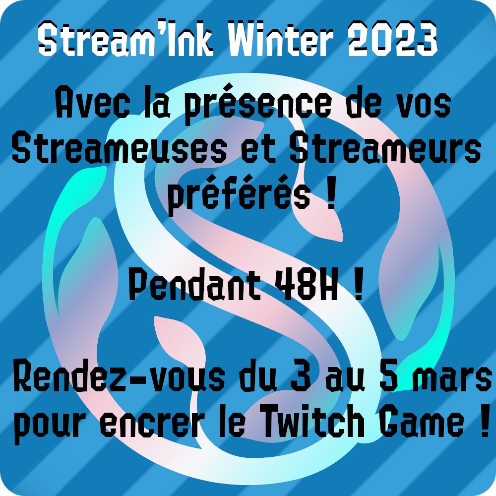 StreamInkEvent's tweet image. Nous sommes de retour ! 
Pendant 48h on va encrer à vos cotés non-stop ! 
Etes-vous prêts ? 
On vous donne chaque jours des détails sur l'évent (Plannings, participants, Cast du @ClubCashalot , Giveaway, etc..)
A plus tard calamars !