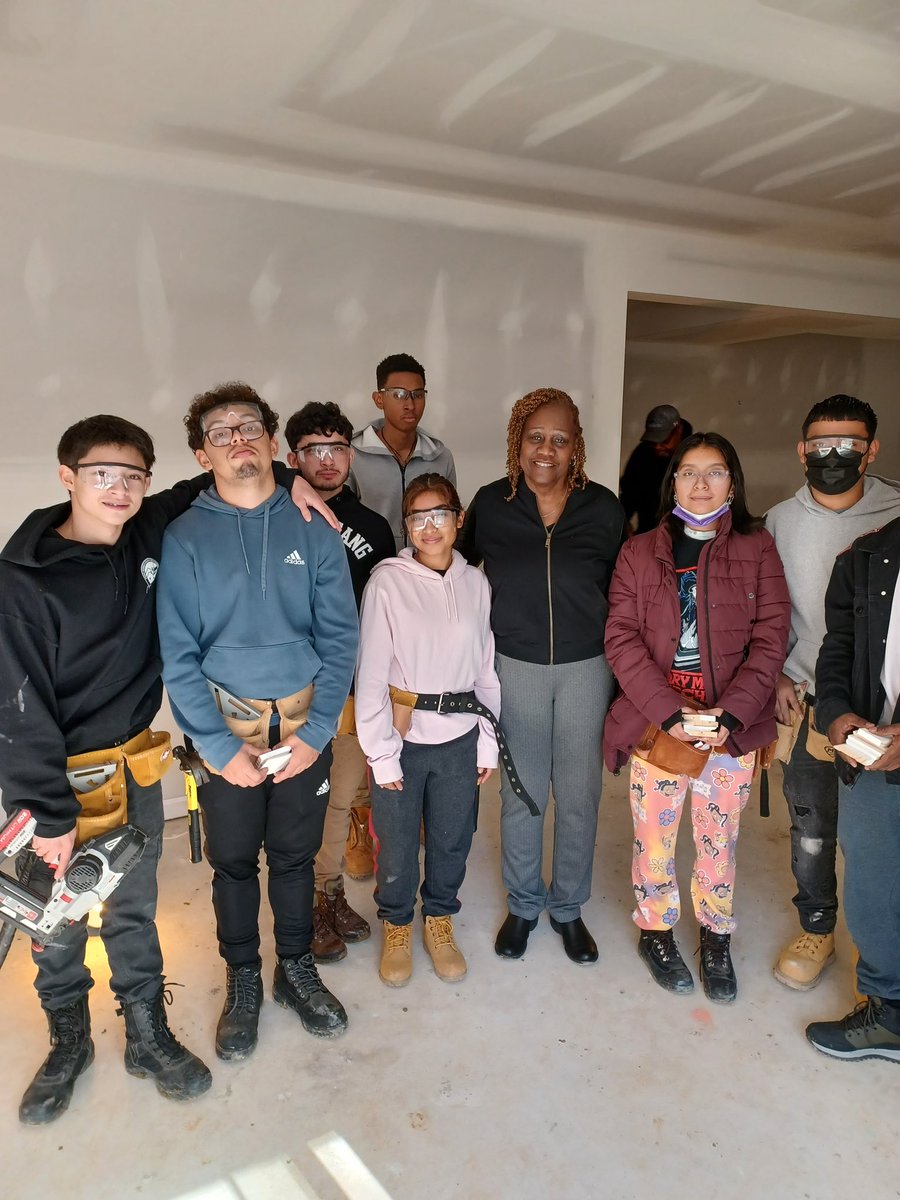 PGC_BOE's tweet photo. Board Chair Judy Mickens-Murray had the awesome opportunity to get a sneak peak of the CTE Student Built House #PGCPSproud #CTE https://t.co/Mapwmce2E4