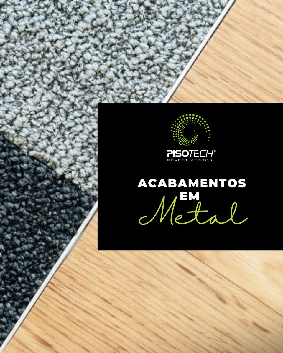 Pisotech's tweet image. Os acabamentos em metal são acessórios discretos que fazem a união ou a terminação de pisos vinílicos e carpetes, trazendo mais sofisticação e qualidade aos projetos. São diversos tipos de perfil disponíveis, e em cores que combinam com toda linha de produtos Tarkett.