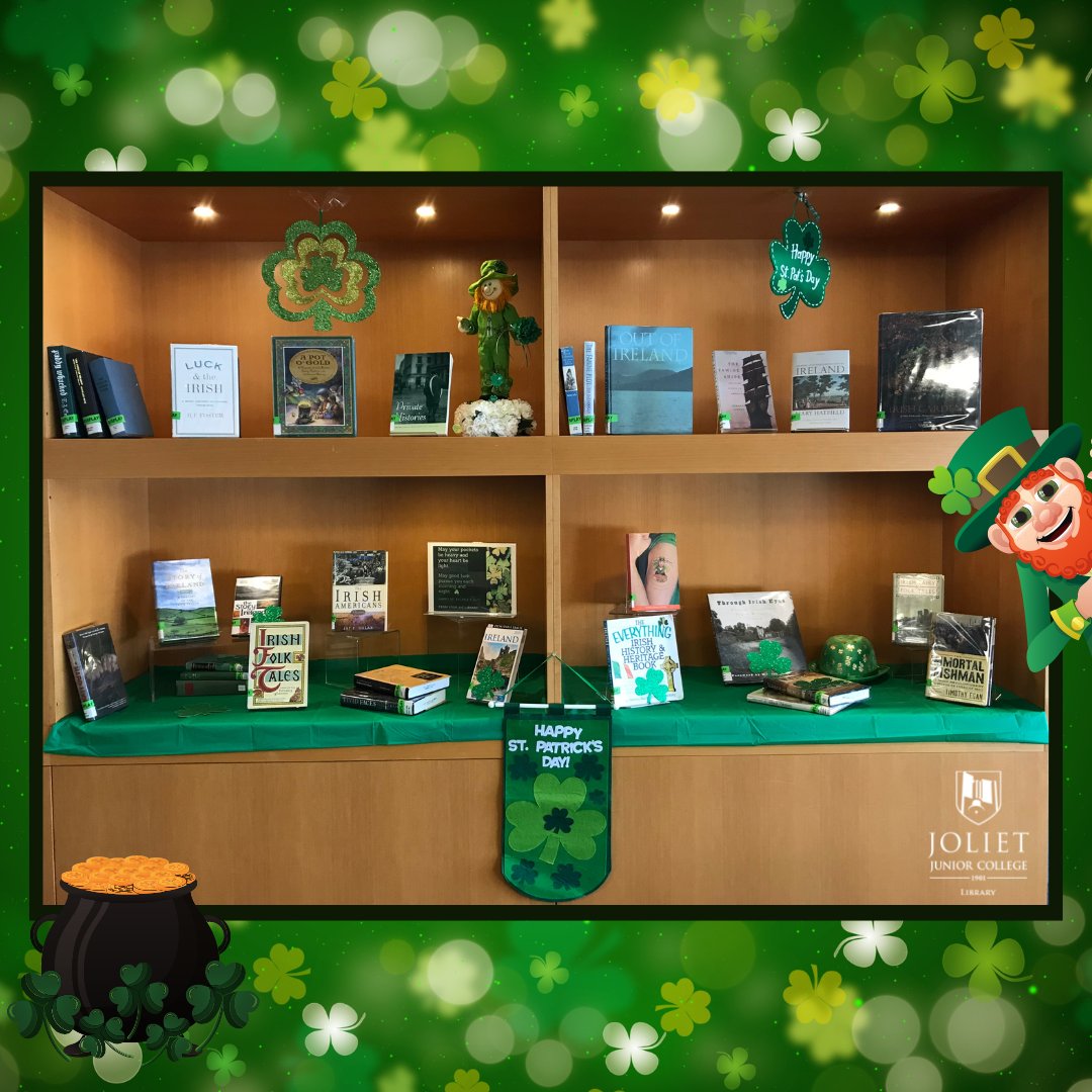 Happy St. Patrick's Day! Stop by the #JJCLibrary and check out our display of resources about Ireland. We are open until 4:30pm today. 

#stpatricksday #stpattysday #stpaddysday #happystpatricksday #saintpatricksday #stpatricks #stpatrick #paddysday #stpattys