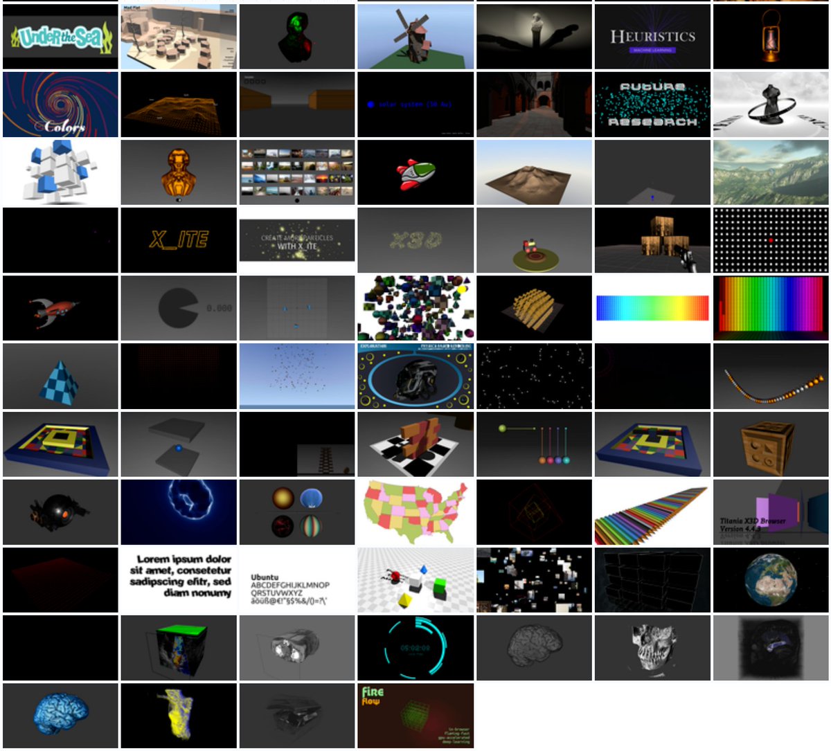 Web3DConsortium's tweet photo. #X_ITE includes numerous cool #X3D examples online demonstrating these many capabilities for interactive 3D on the Web. https://t.co/vNGxRlYO93 https://t.co/AMuXhpG8fO