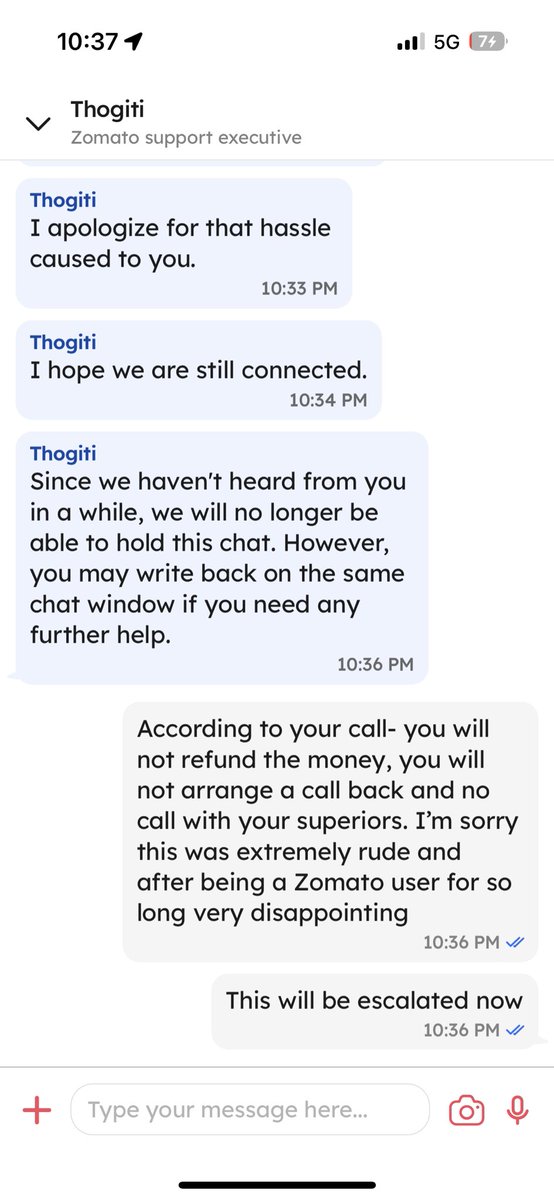 ideazfactory247's tweet photo. @zomatocare your support execs are not helping, neither giving current status nor refund or call back . Rude delivery support and such a mockery of a client who has been with you since the day you started @zomato https://t.co/yVy3G708EQ