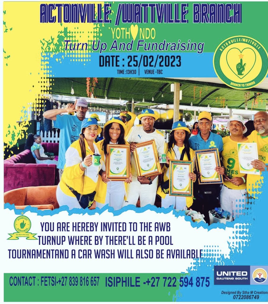 MSFC_GSunited's tweet photo. Giving is us Ubuntu-Botho. All roads lead to AWB this Saturday #sundowns https://t.co/PZmm6jlgZD