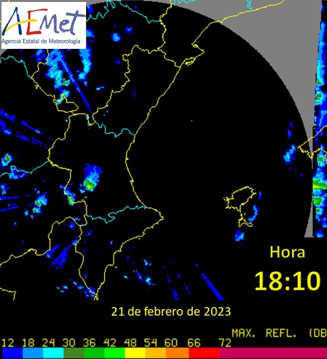 AEMET_C. Valenciana on Twitter "Una pequeña tormenta está descargando