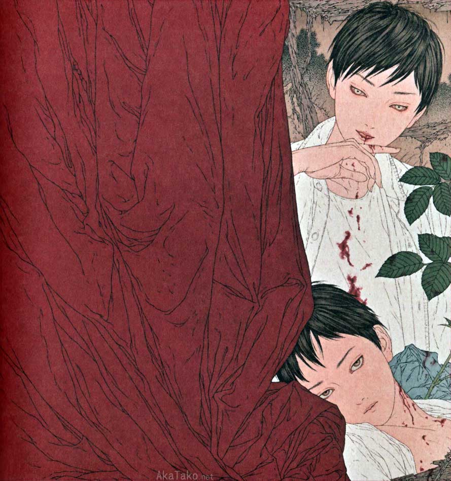 AkaTakonet's tweet photo. "The crimson ecstasy slowly seeps in and spreads. I see the light of the abyss &amp; the melancholy of time, flashing repeatedly."
From VAMPIRE'S BOX by Takato Yamamoto. Signed copies at akatako.
https://t.co/RhKp91QyLn
@takatoy999 #takatoyamamoto #vampiresbox #山本タカト #吸血鬼の匣 https://t.co/XdCvyzHkqG