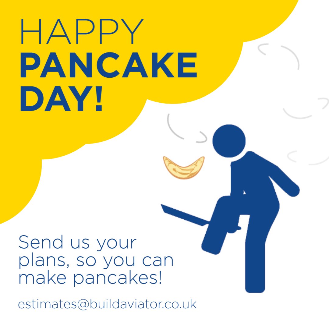 Facing another long evening pricing up work when there's other things you'd much rather be doing?😓
Send us your plans, so you can make pancakes! 🥞

Upload your project now: buildaviator.co.uk
#pancakeday #treatyourself #estimating #getyourtimeback #construction #trades