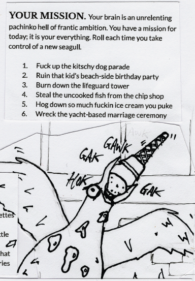 gshowitt's tweet image. February's free 1-page RPG is EVERYONE IS SEAGULLS. 

You play thirty seagulls. The main mechanic is communal yelling. 

Patrons get it a week early here: patreon.com/posts/79006873