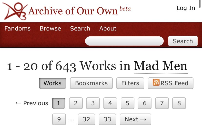 643 works and none of them are what i want (joan and stan stuck together in the office over a weekend)