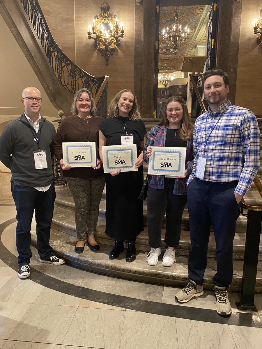 smallmuseums's tweet image. Please join us in congratulating and welcoming the #SMA2023 scholarship recipients to the #SmallMuseums community! Morgun Henson (Arkansas), Mia Phifer (Wisconsin), and Mariam Smith (Delaware). 🧠 🏆 👏