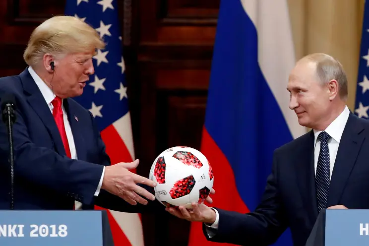 Remember_45's tweet photo. @robreiner Trump may have accepted Putin's "strong and powerful" denial about election meddling over his own intelligence agencies, but at least he got a ball out of it.
https://t.co/4XqYfTGLf0 https://t.co/0fBawUXo07
