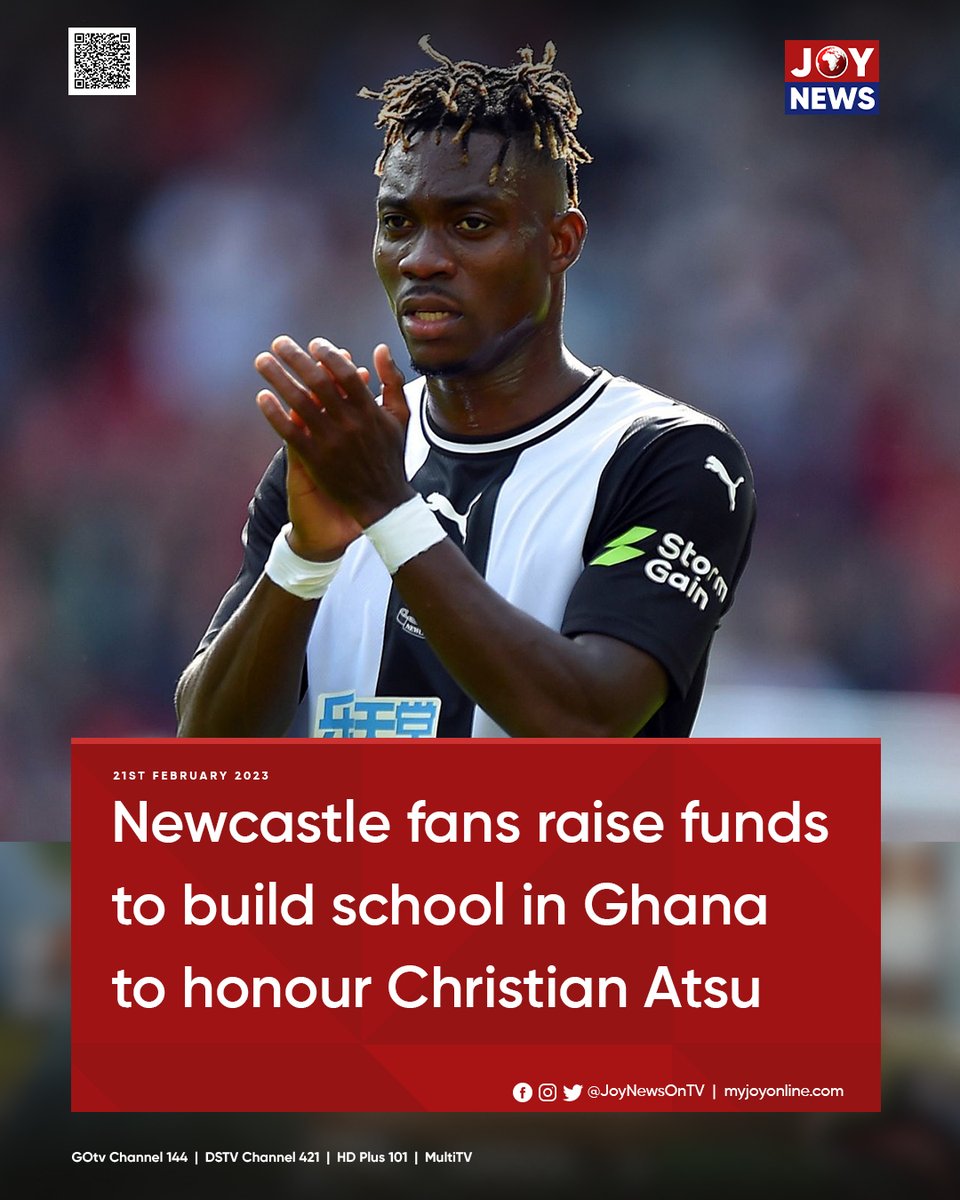 Newcastle fans raise funds to build school in Ghana to honour Christian Atsu #JoyNews 
bit.ly/3kc6xeh