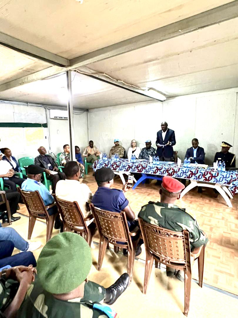 k_diagne's tweet photo. Honneur d’avoir assisté aujourd’hui à la remise de la base militaire de la #MONUSCO de Bendera à la #PNC, en présence du Ministre de l’Interieur du Gouvernement Provincial du #Tanganyika, complétant ainsi le retrait de la Mission de cette province, dans le cadre de la transition https://t.co/AdVWSQvTKS